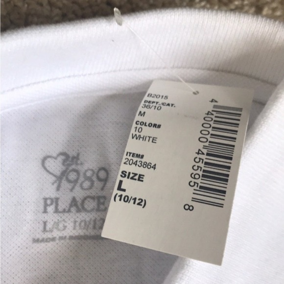 White polo long sleeve children’s place size 10-12 uniform top NWT - Picture 7 of 7